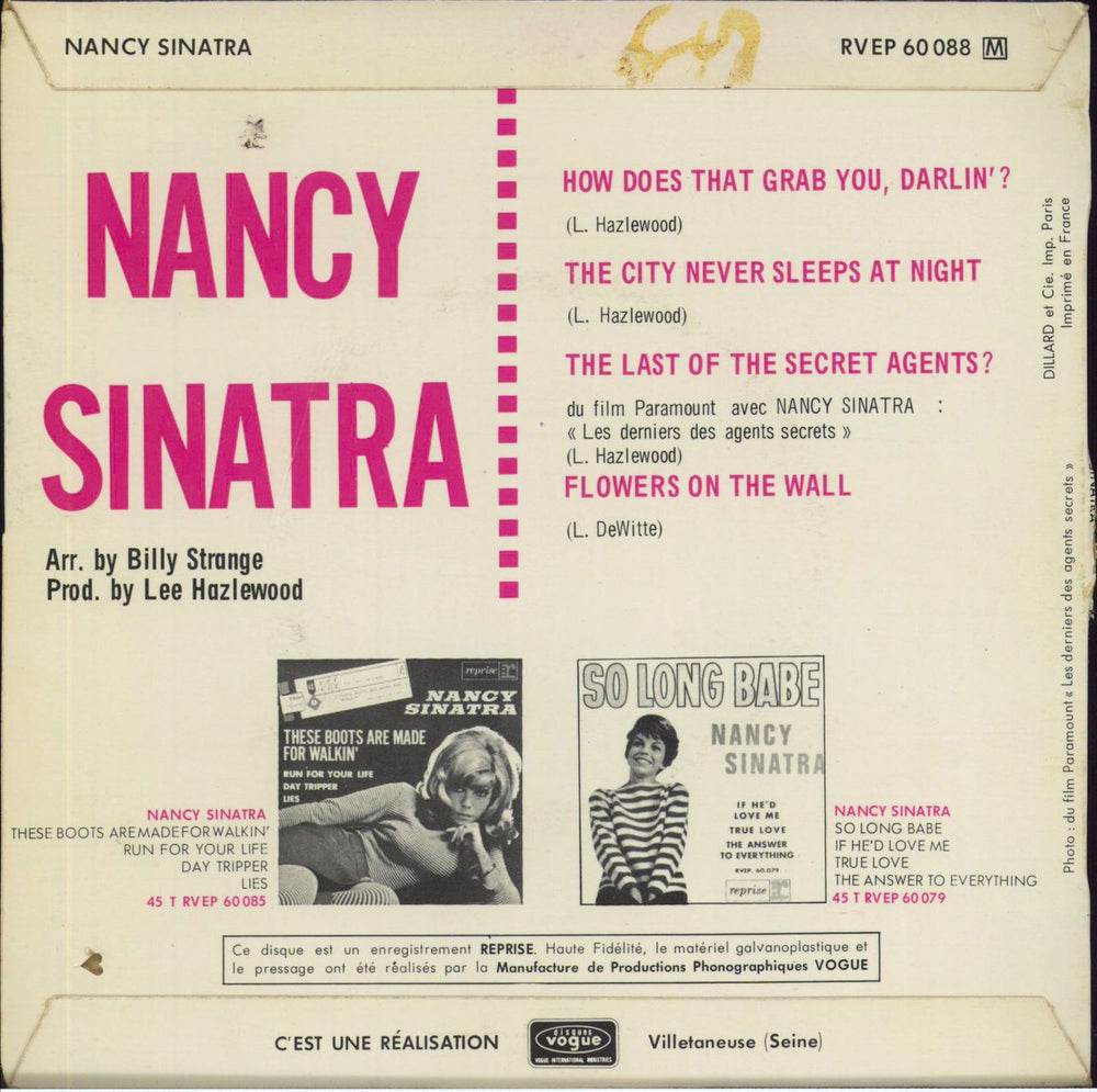 Nancy Sinatra How Does That Grab You, Darlin'? + Sleeve French 7" vinyl single (7 inch record / 45)