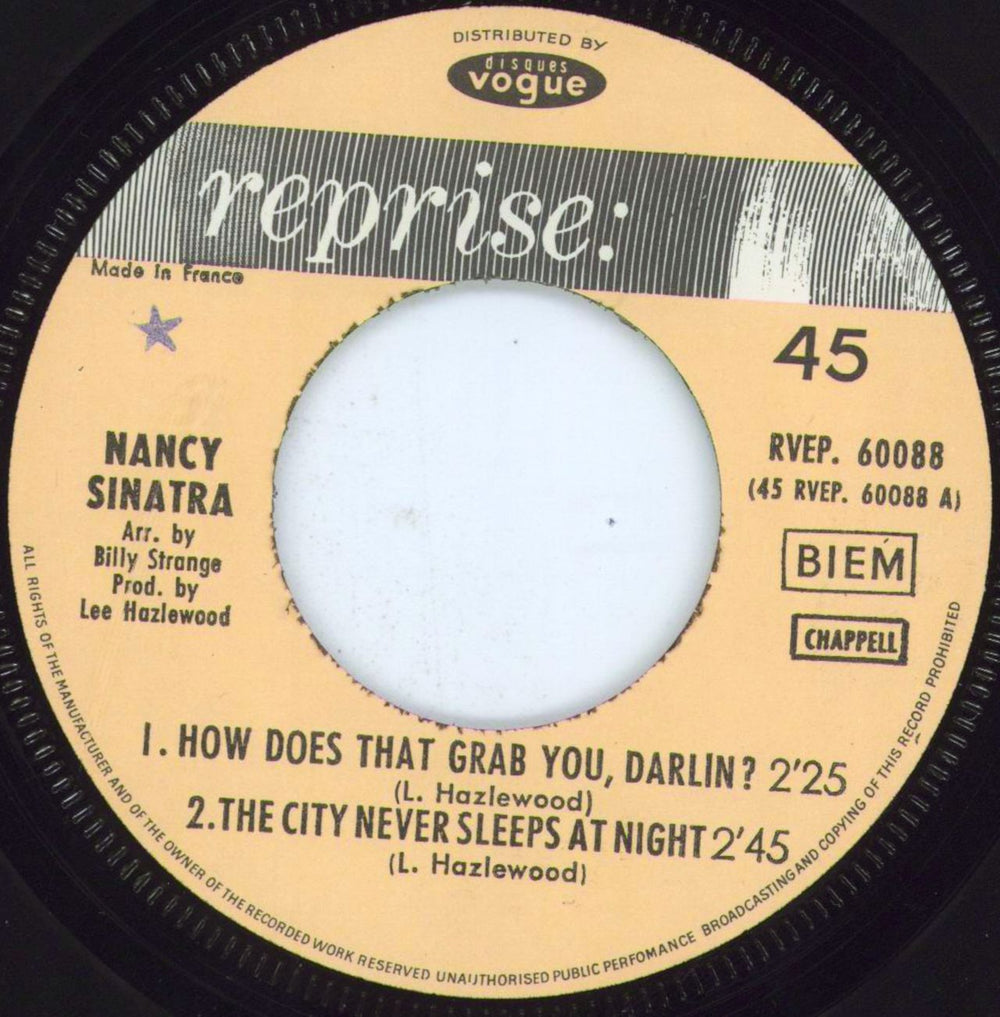 Nancy Sinatra How Does That Grab You, Darlin'? + Sleeve French 7" vinyl single (7 inch record / 45) NYS07HO804231