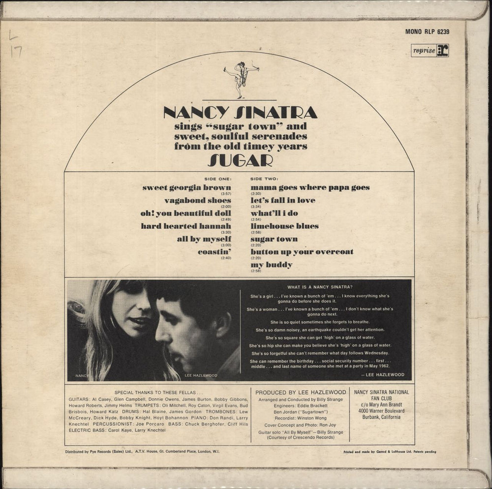 Nancy Sinatra Sugar - EX UK vinyl LP album (LP record)