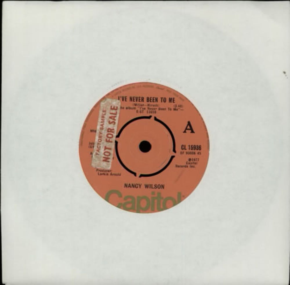 Nancy Wilson (Jazz) I've Never Been To Me UK Promo 7" vinyl single (7 inch record / 45) CL15936