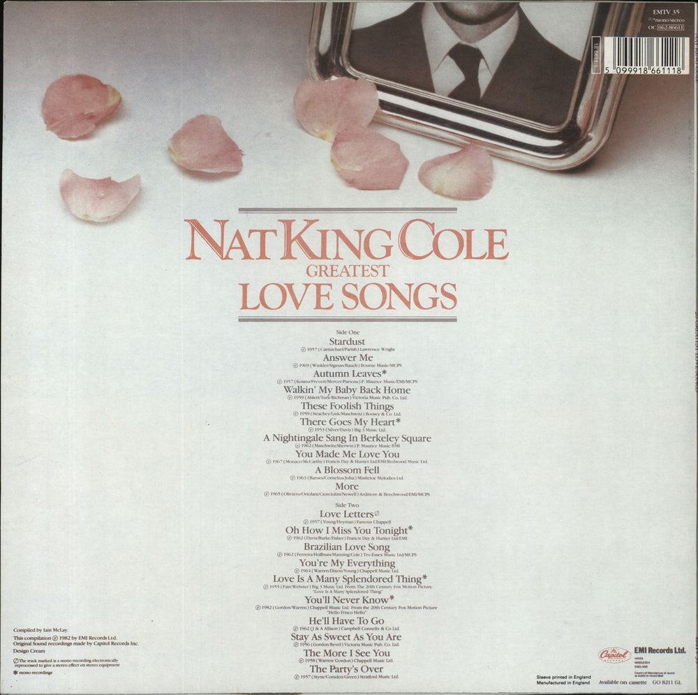 Nat King Cole Greatest Love Songs - 2nd UK vinyl LP album (LP record) 5099918661118