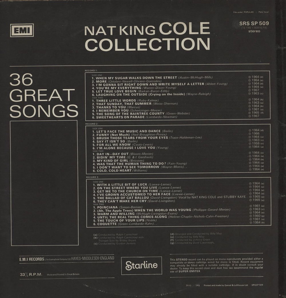 Nat King Cole Nat King Cole Collection - EX UK 3-LP vinyl record set (Triple LP Album)