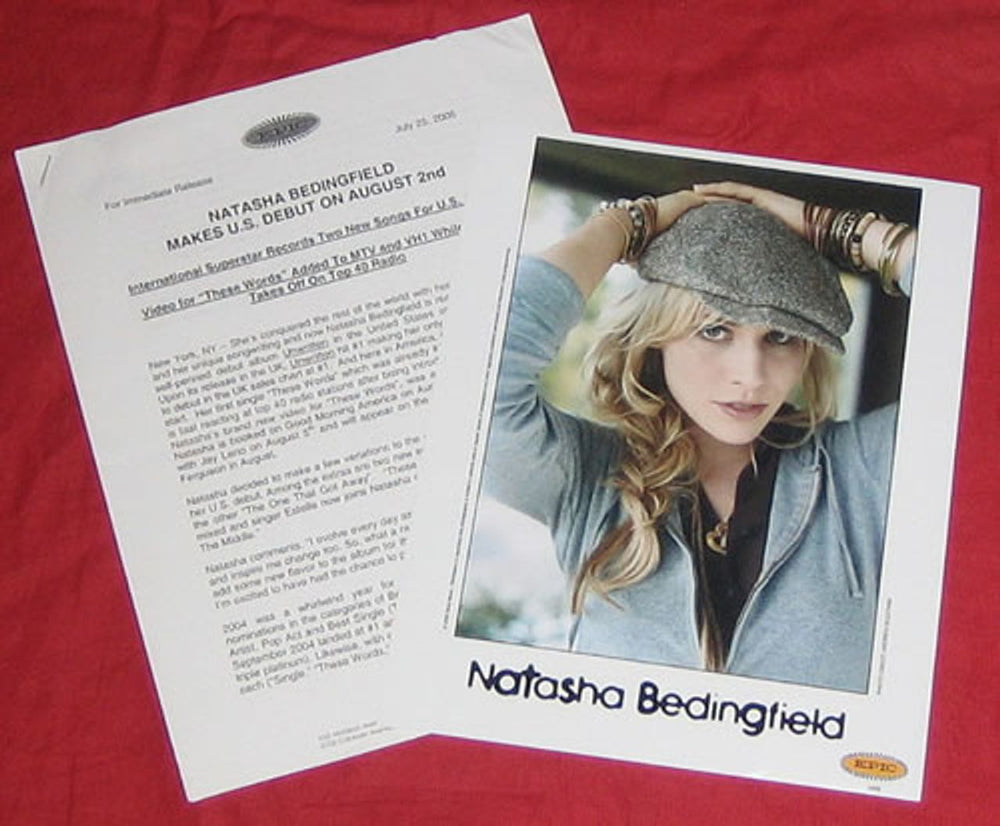 Natasha Bedingfield  Unwritten US media press pack PRESS PACK