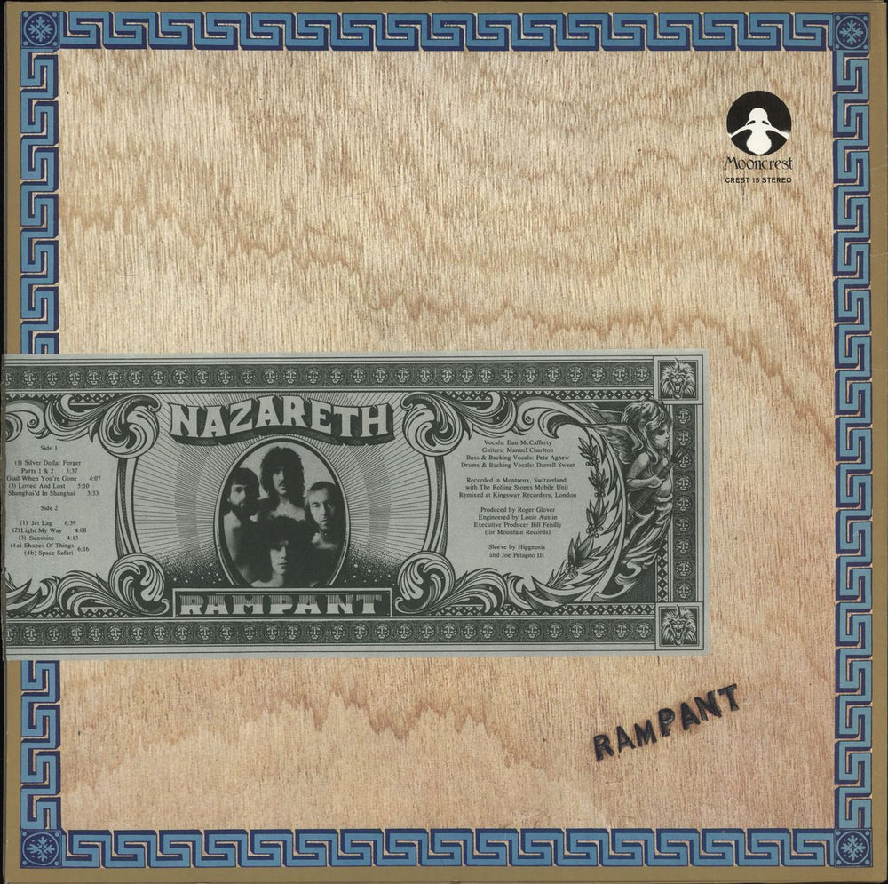 Nazareth Rampant - EX + sticker UK vinyl LP album (LP record)