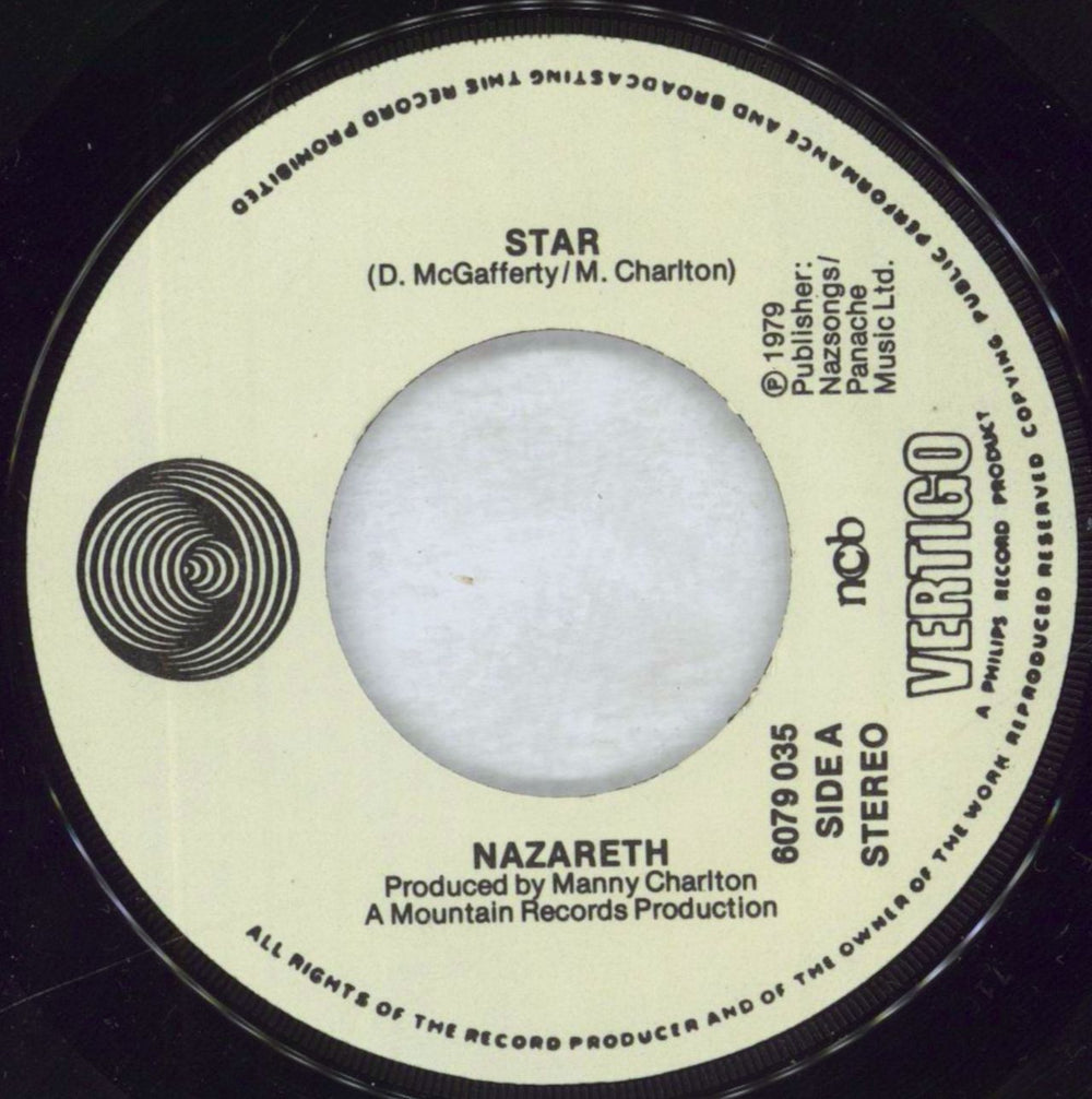 Nazareth Star + Sleeve Norwegian 7" vinyl single (7 inch record / 45) NZR07ST828348