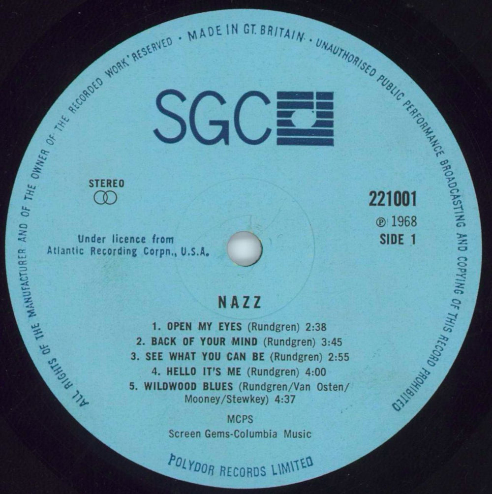 Nazz Nazz - VG UK vinyl LP album (LP record) NZZLPNA816659