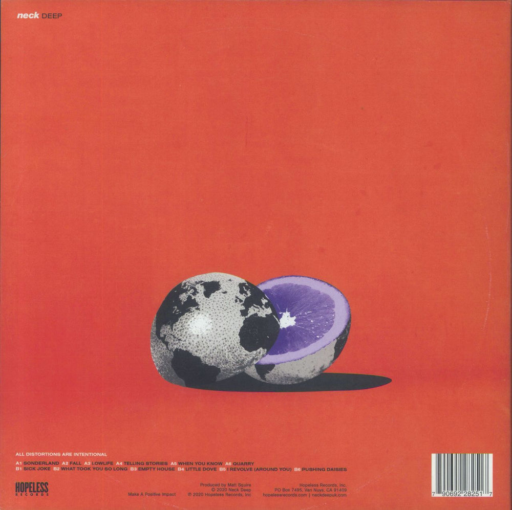 Neck Deep All Distortions Are Intentional - Orange Vinyl US vinyl LP album (LP record)