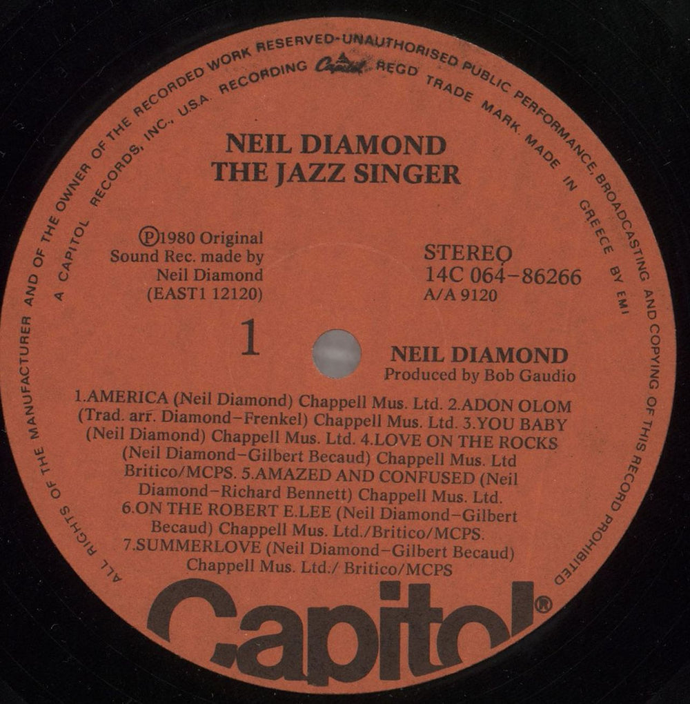 Neil Diamond The Jazz Singer OST Greek vinyl LP album (LP record) NDILPTH736895