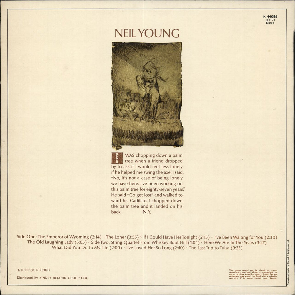 Neil Young Neil Young - 70s - Tan Label UK vinyl LP album (LP record)