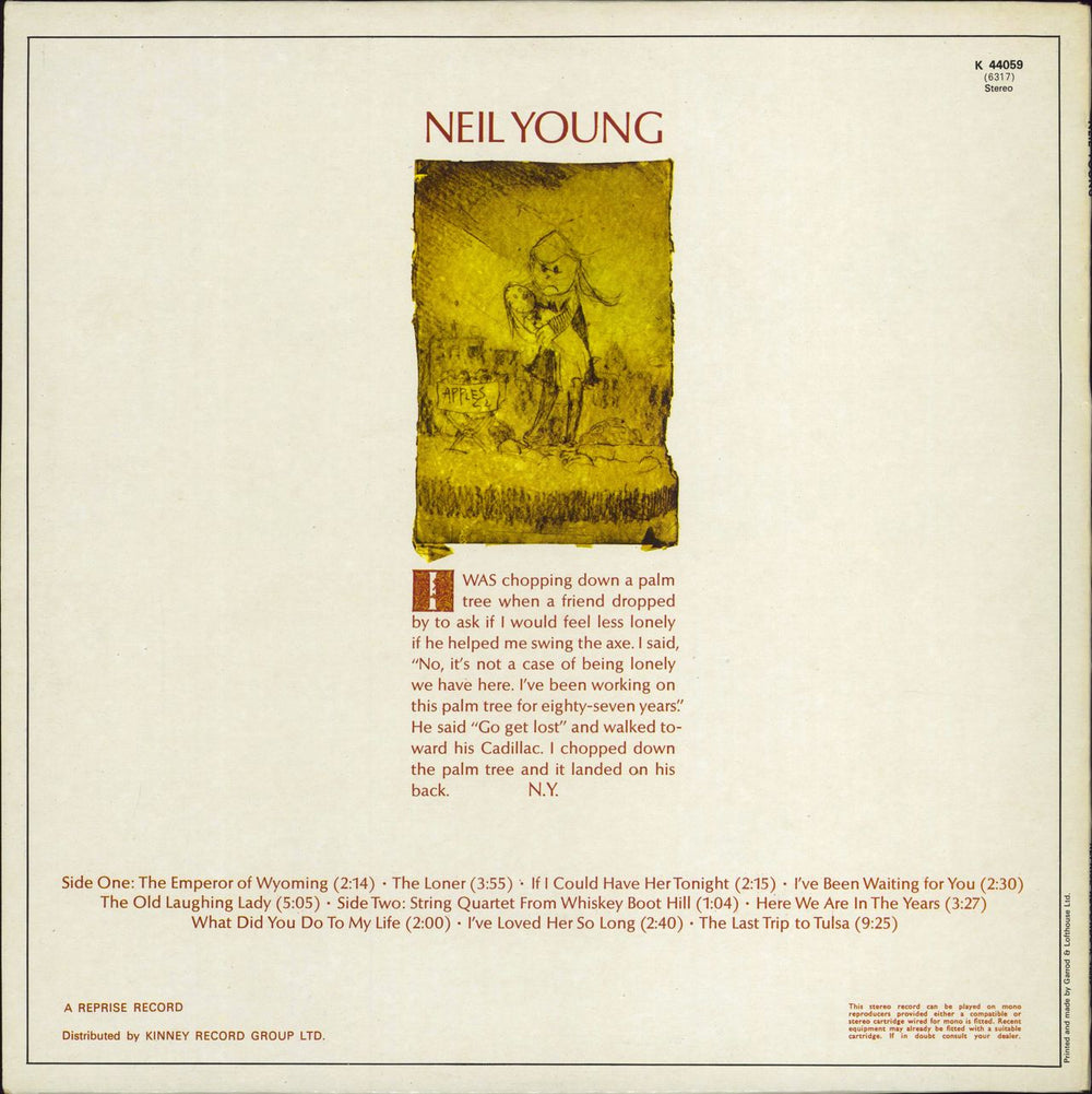 Neil Young Neil Young - 70s - Tan Label variant - EX UK vinyl LP album (LP record)