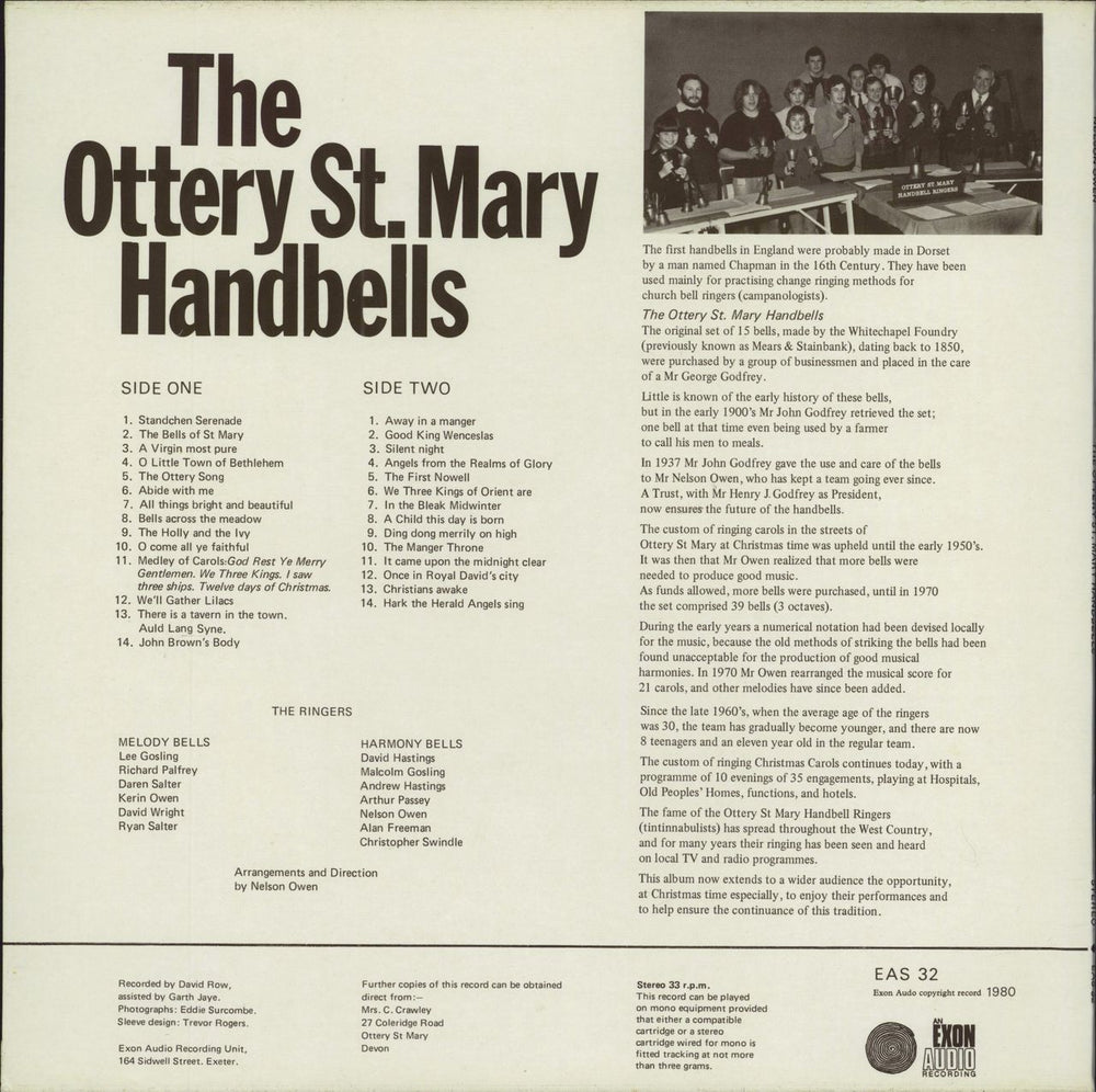 Nelson Owen The Ottery St. Mary Handbells UK vinyl LP album (LP record)