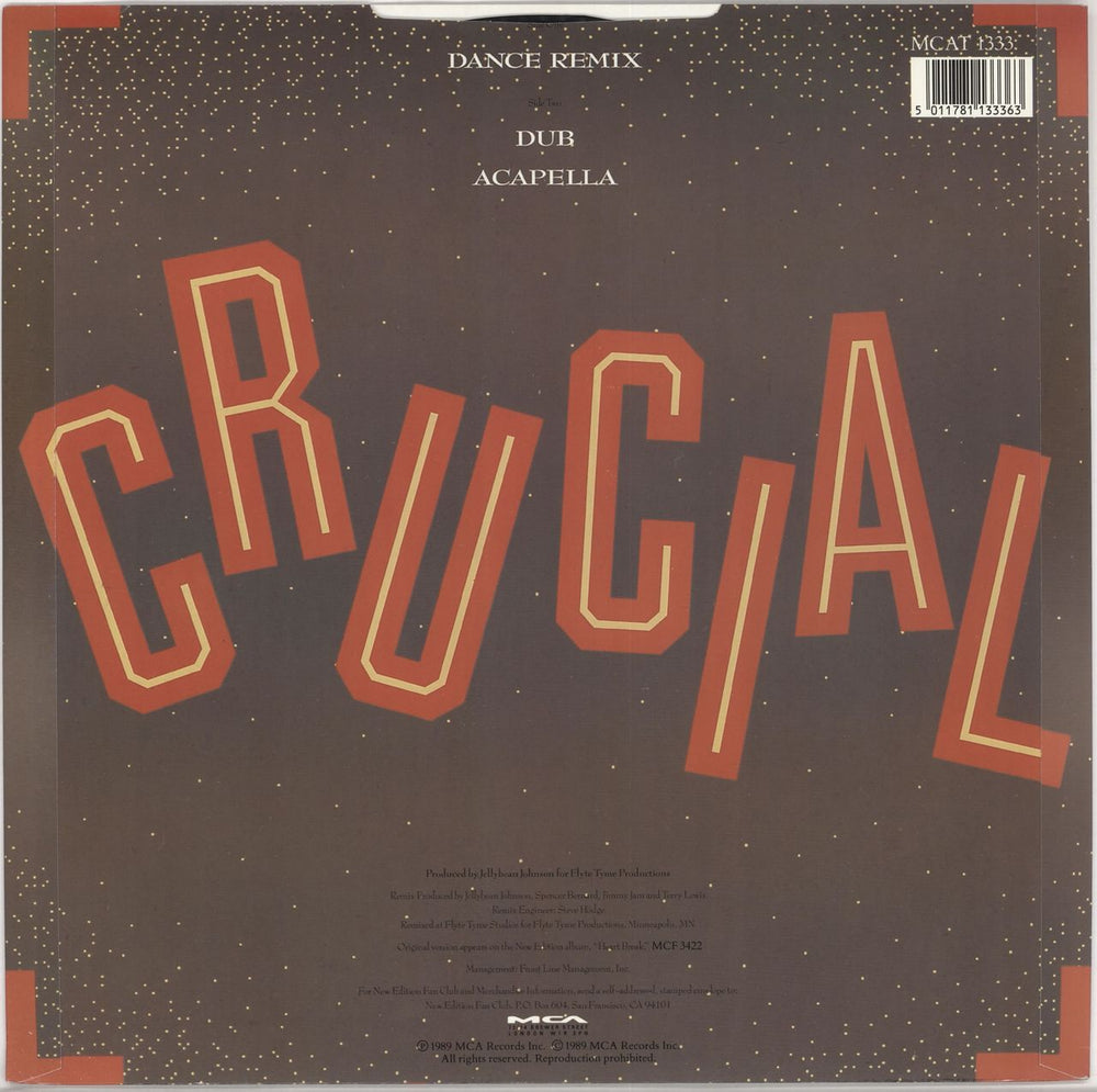 New Edition Crucial UK 12" vinyl single (12 inch record / Maxi-single) 5011781133363