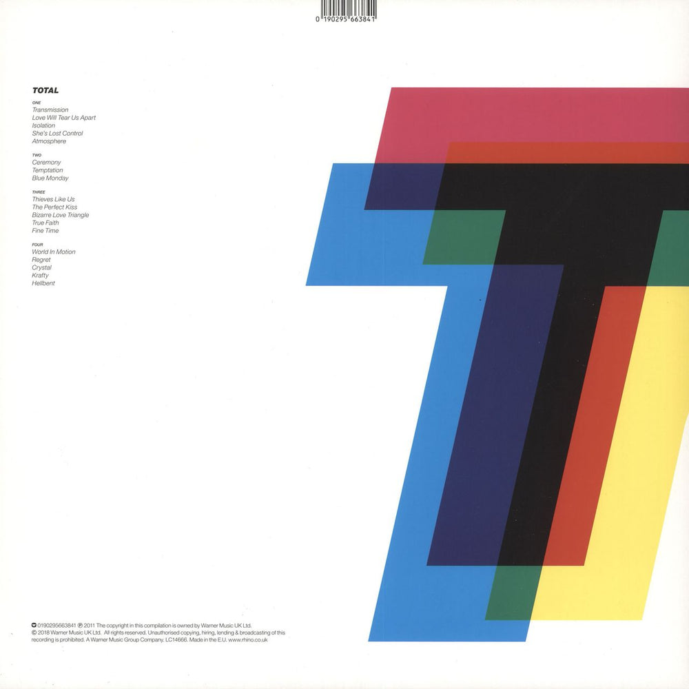 New Order Total: From Joy Division To New Order - 180gm UK 2-LP vinyl record set (Double LP Album) 190295663841