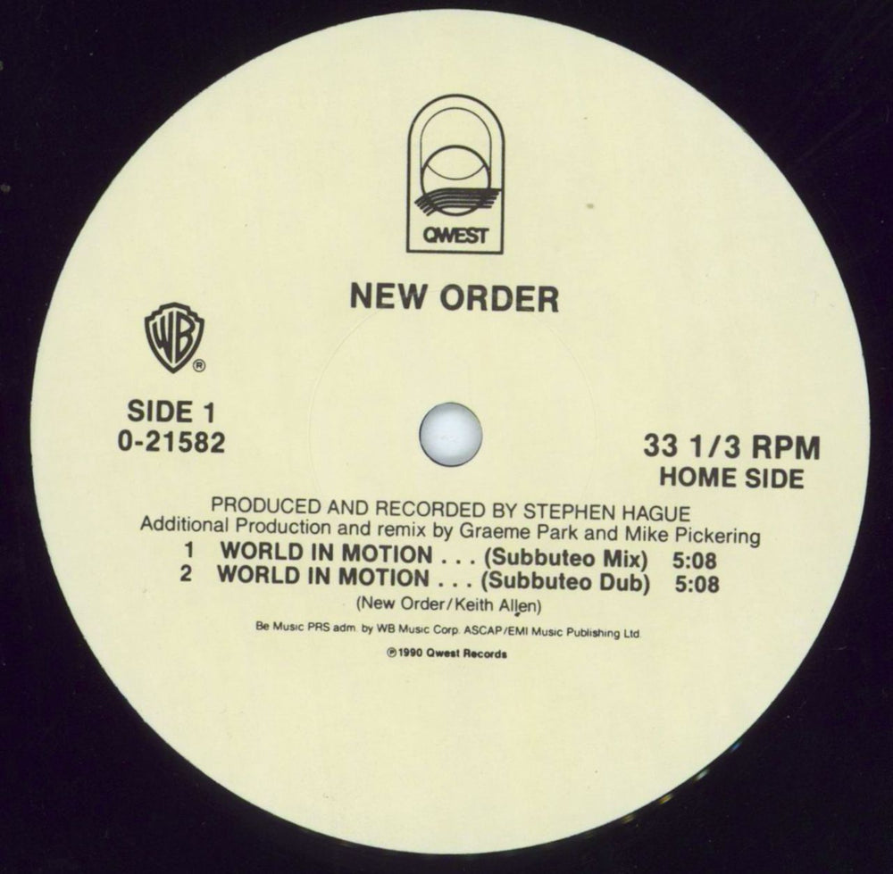 New Order World In Motion US 12" vinyl single (12 inch record / Maxi-single) NEW12WO17779