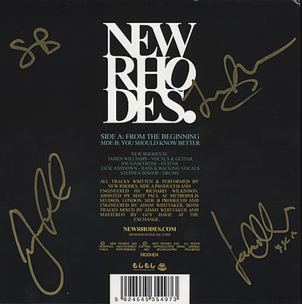 New Rhodes From The Beginning - Fully Autographed! UK 7" vinyl single (7 inch record / 45) NAJ07FR369975