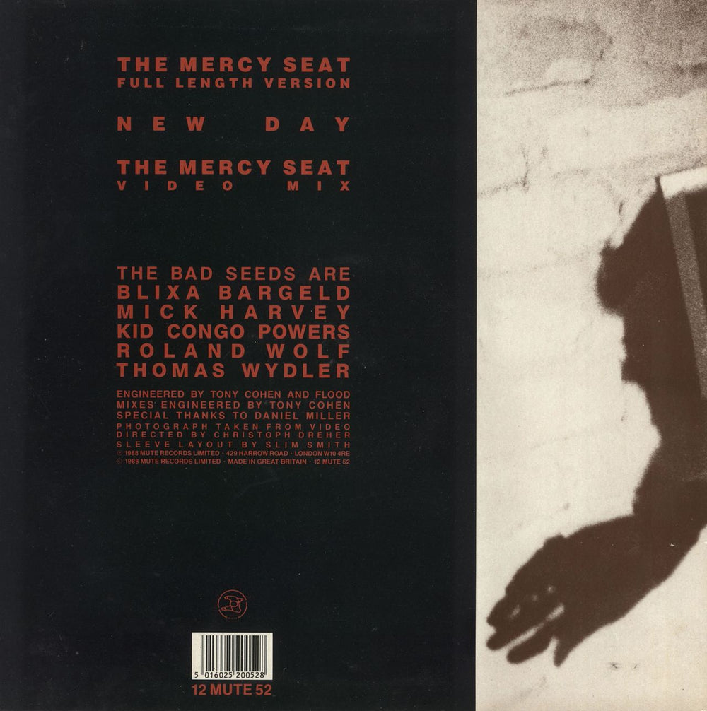 Nick Cave The Mercy Seat - EX UK 12" vinyl single (12 inch record / Maxi-single) 5016025200528