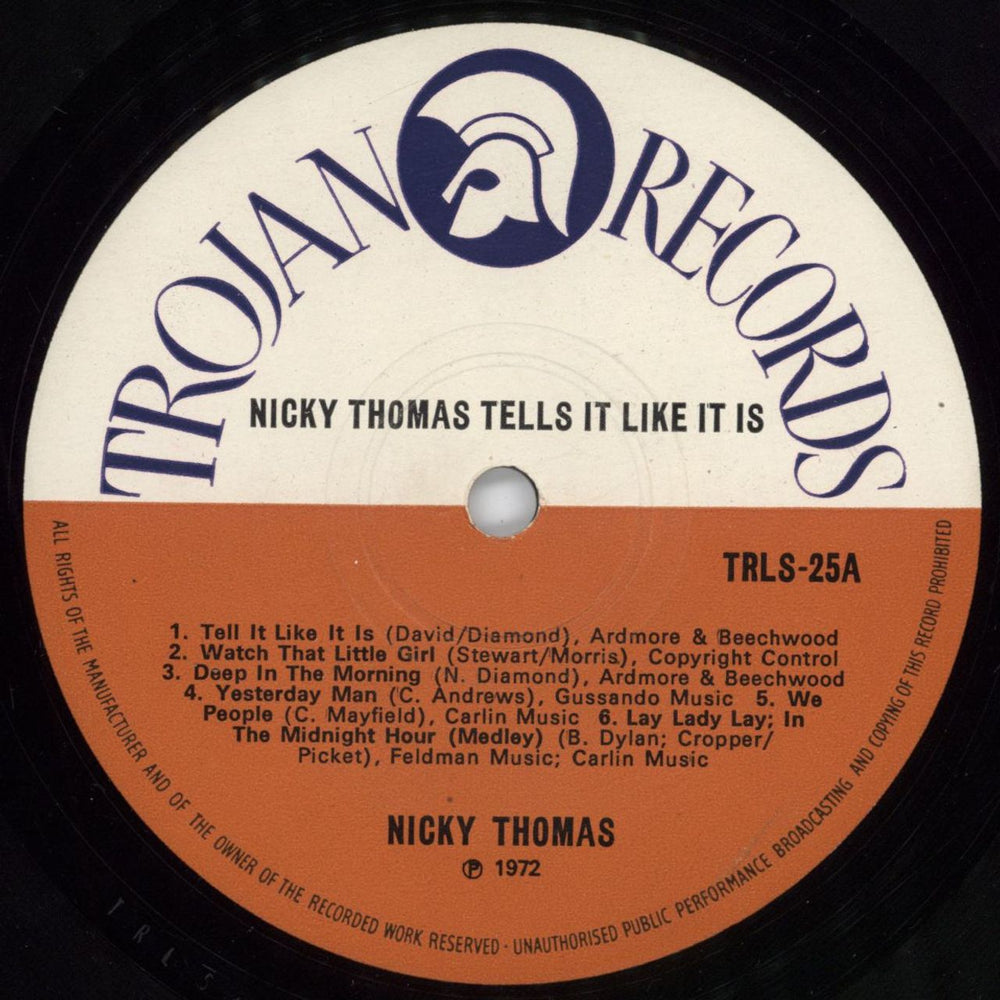 Nicky Thomas Tell It Like It Is UK vinyl LP album (LP record) NKGLPTE778254