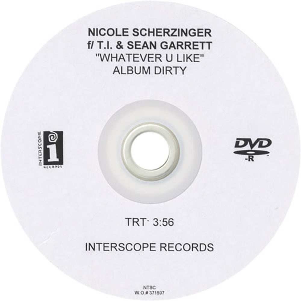 Nicole Scherzinger Whatever U Like - Album Dirty US Promo promo DVD-R DVD-R ACETATE