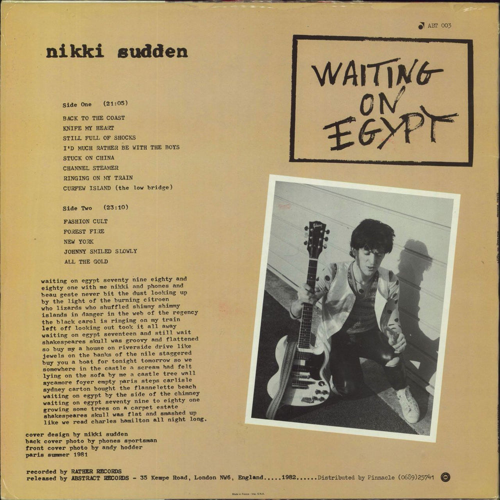 Nikki Sudden Waiting On Egypt UK vinyl LP album (LP record)