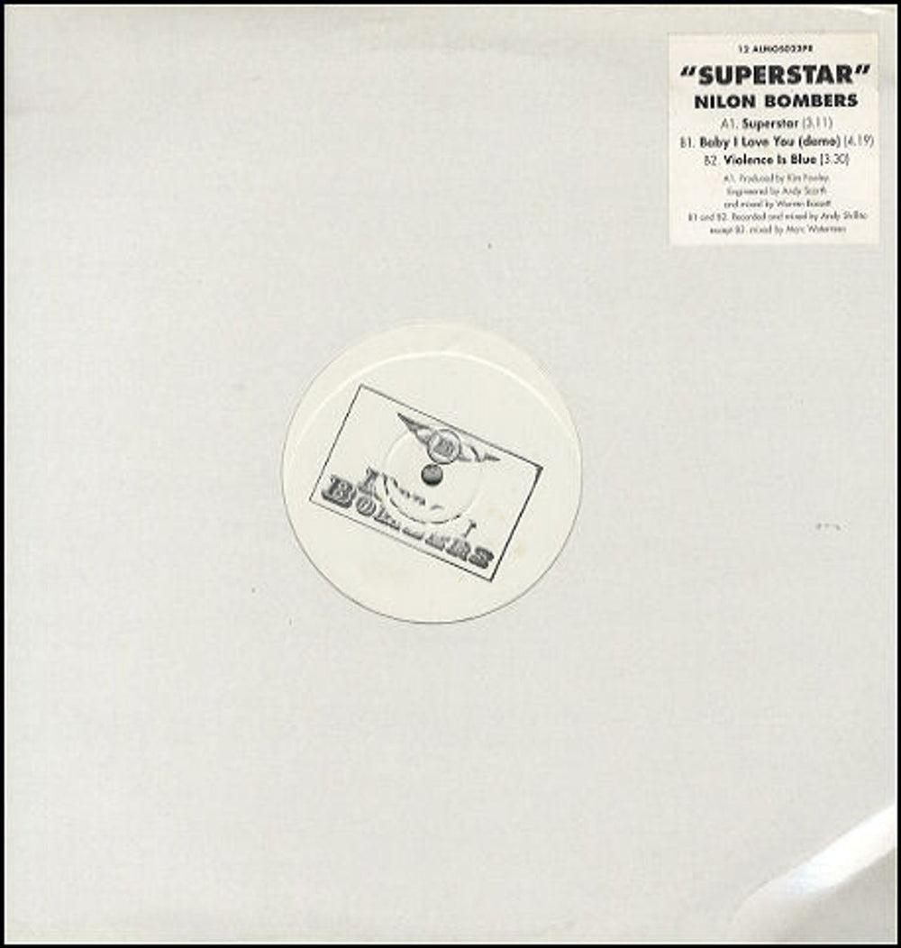 Nilon Bombers Superstar UK Promo 12" vinyl single (12 inch record / Maxi-single) 12ALMOS022PR