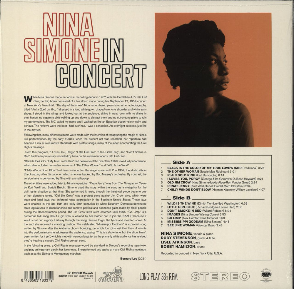 Nina Simone In Concert UK vinyl LP album (LP record) 8436563183379