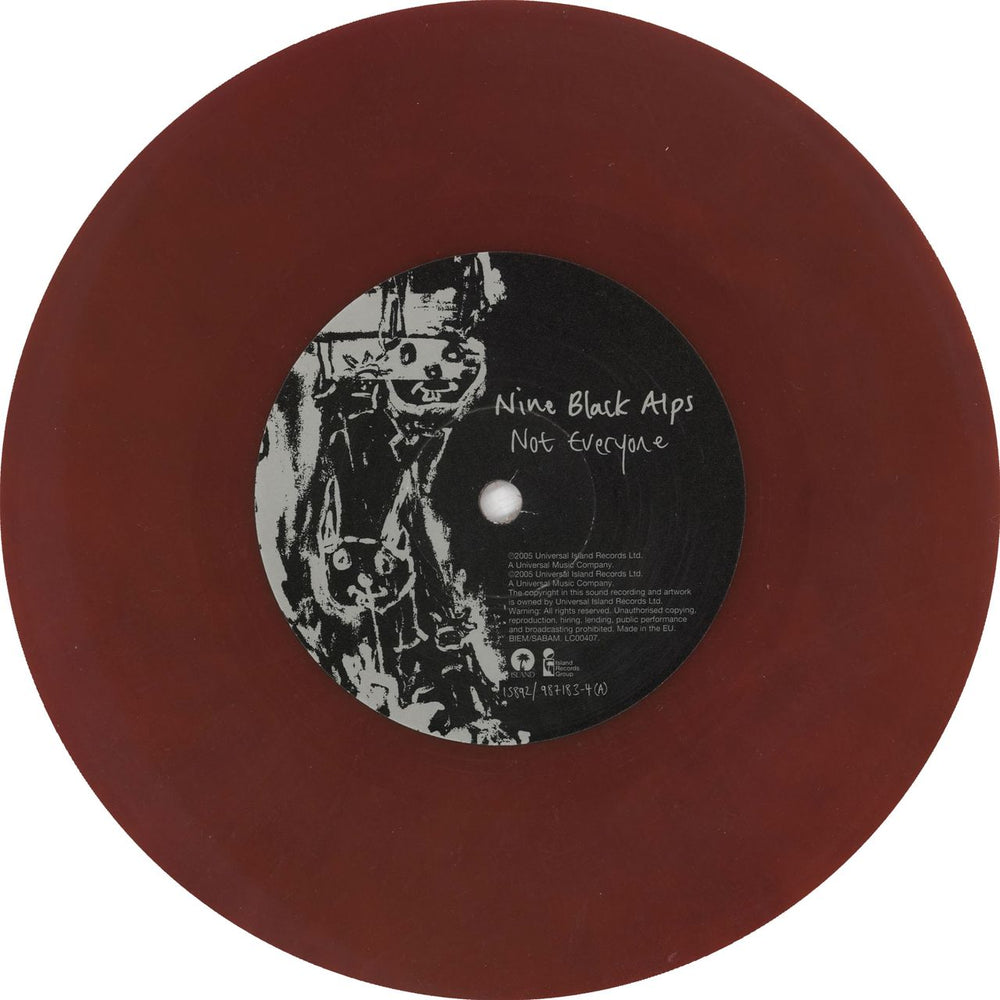 Nine Black Alps Not Everyone - Red Vinyl UK 7" vinyl single (7 inch record / 45) 9BL07NO324447