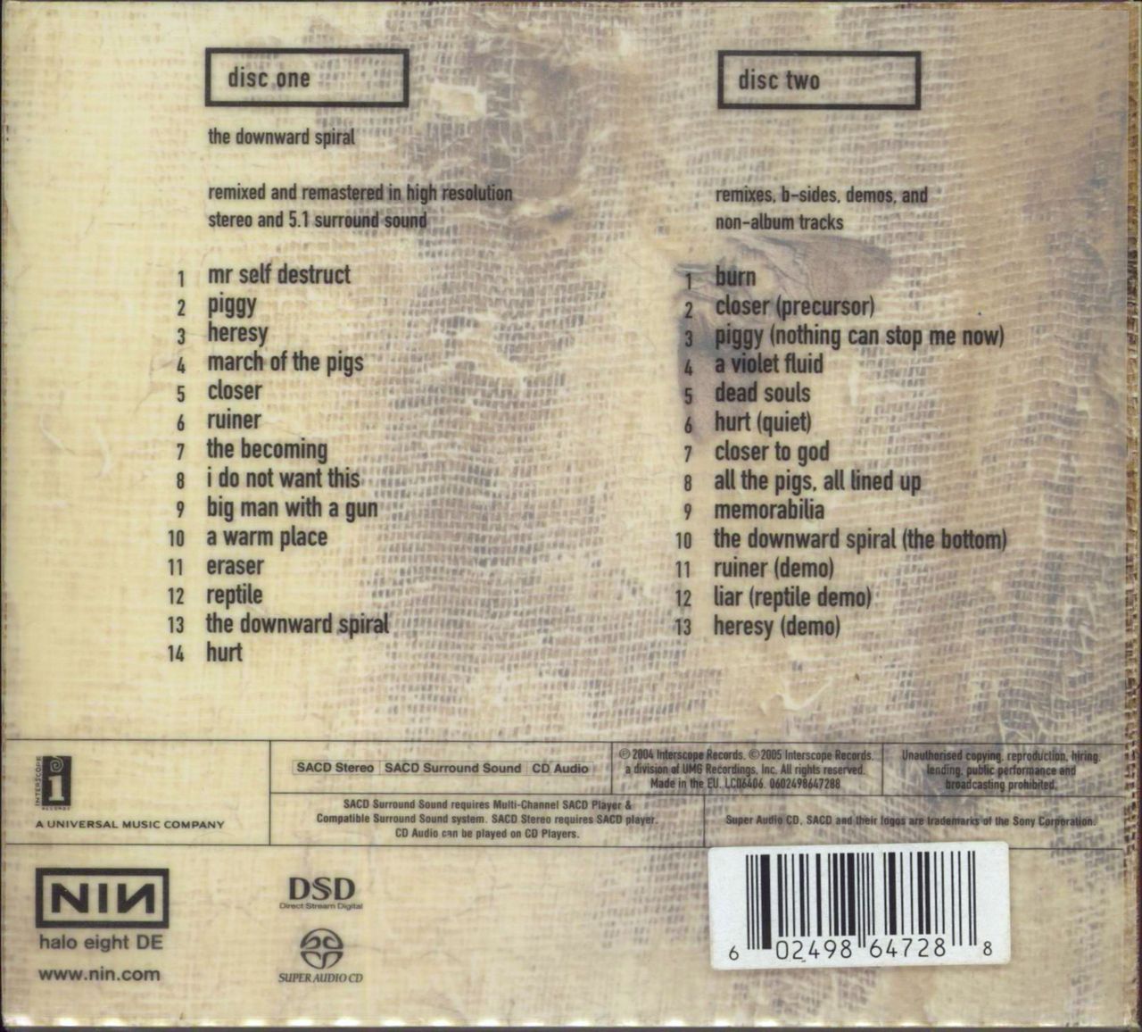 Nine Inch Nails The Downward Spiral UK Super audio CD — RareVinyl.com