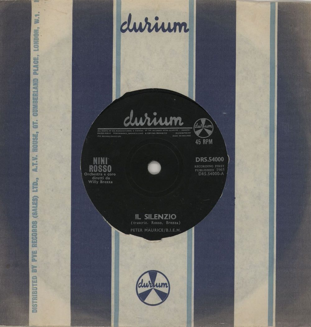 Nini Rosso Il Silenzio UK 7" vinyl single (7 inch record / 45) DRS.54000