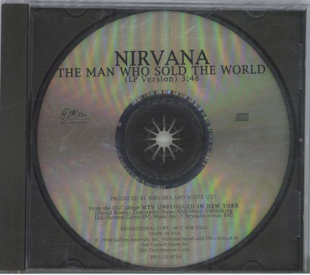 Nirvana (US) The Man Who Sold The World US Promo CD single (CD5 / 5") PRO-CD-4704