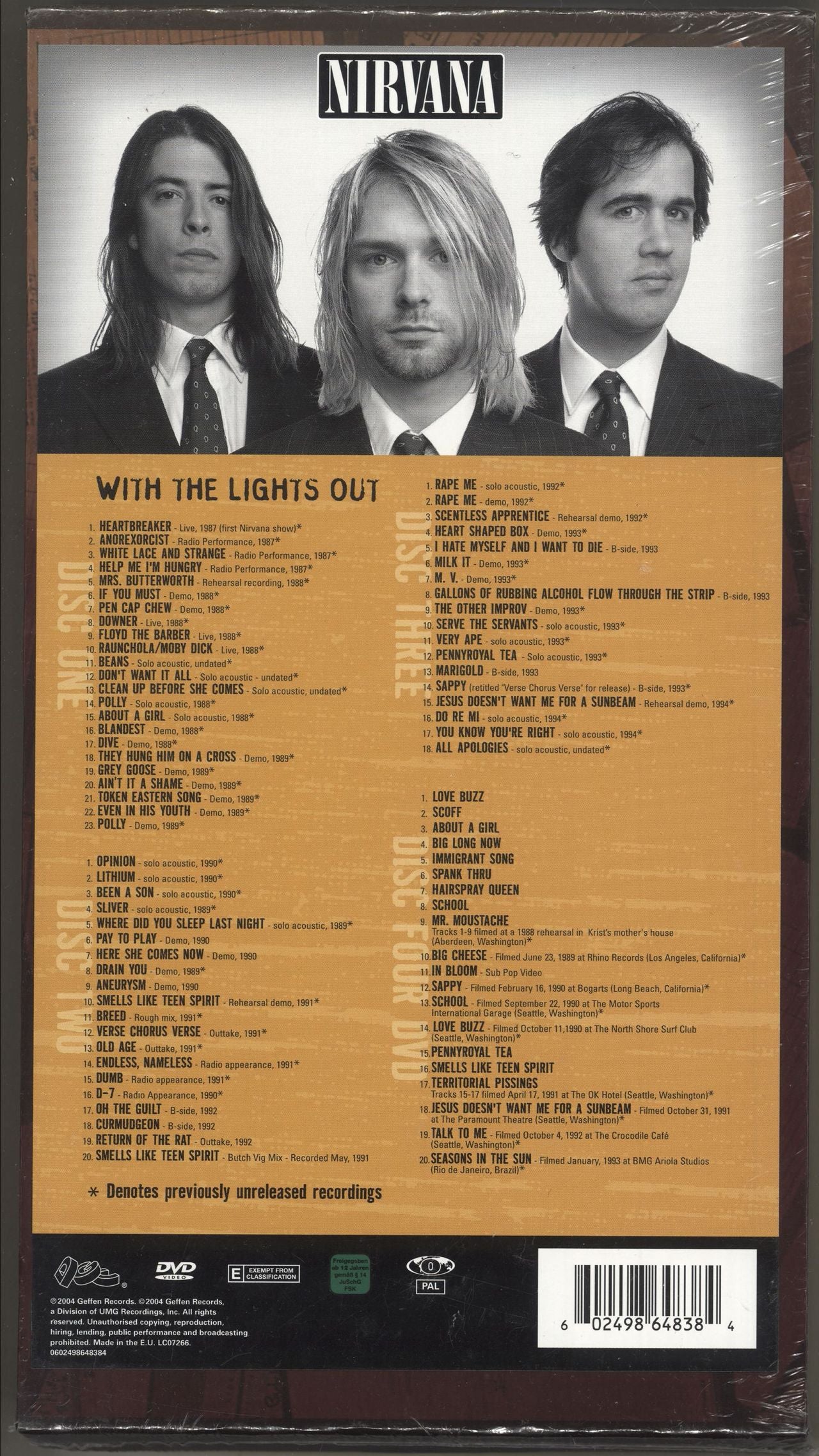 Nirvana (US) With The Lights Out - Sealed UK 3-disc CD/DVD Set