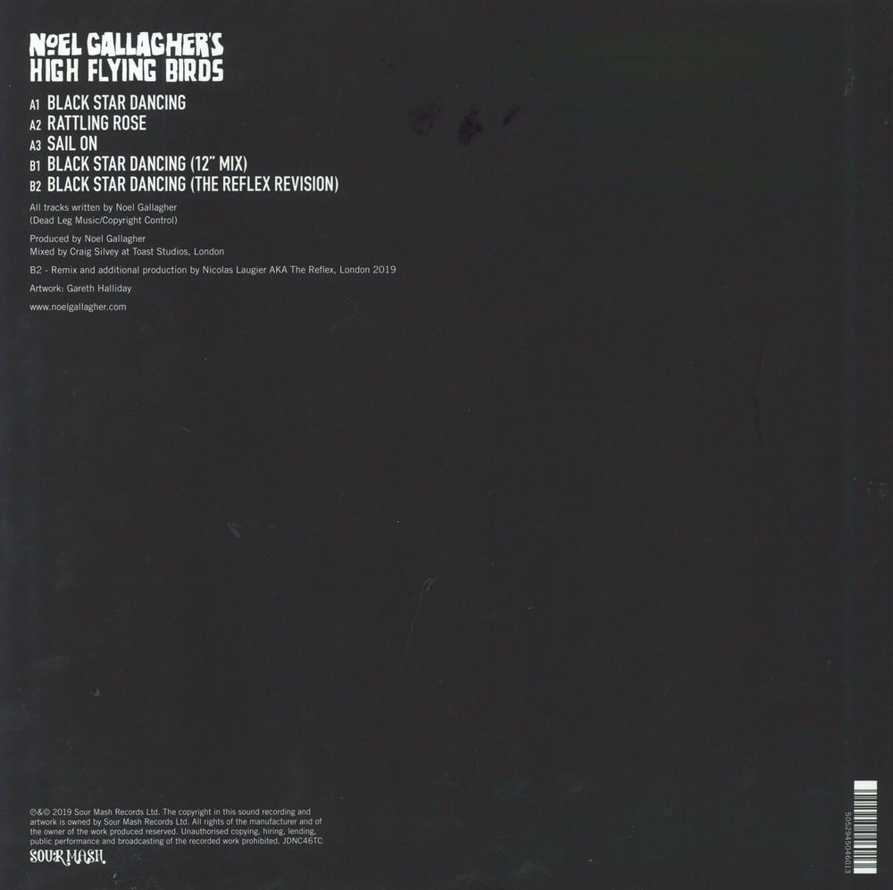 Noel Gallagher Black Star Dancing - Black Vinyl UK 12" vinyl single (12 inch record / Maxi-single) 5052945046013