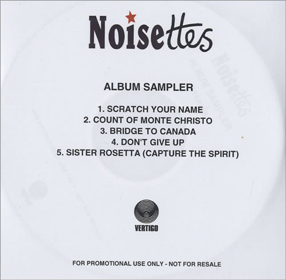 Noisettes What's The Time Mr Wolf? - Album Sampler UK Promo CD-R acetate NO5CRWH472010