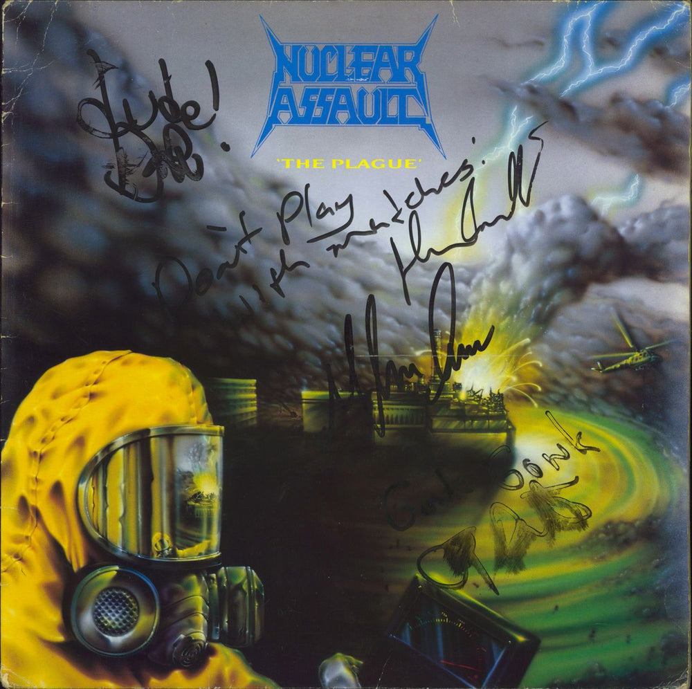 Nuclear Assault The Plague EP - Autographed UK 12" vinyl single (12 inch record / Maxi-single) MFLAG13