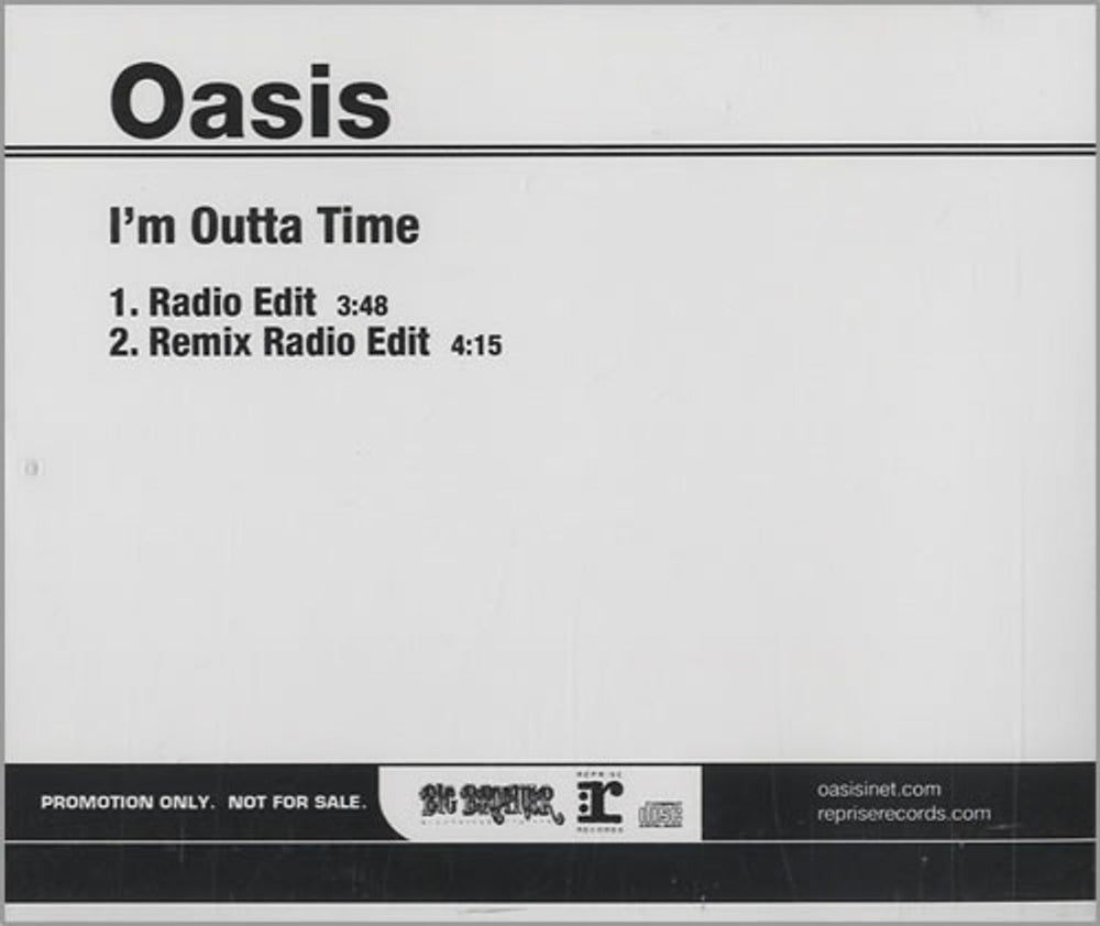 Oasis I'm Outta Time US Promo CD single (CD5 / 5") PRO-CDR-517432