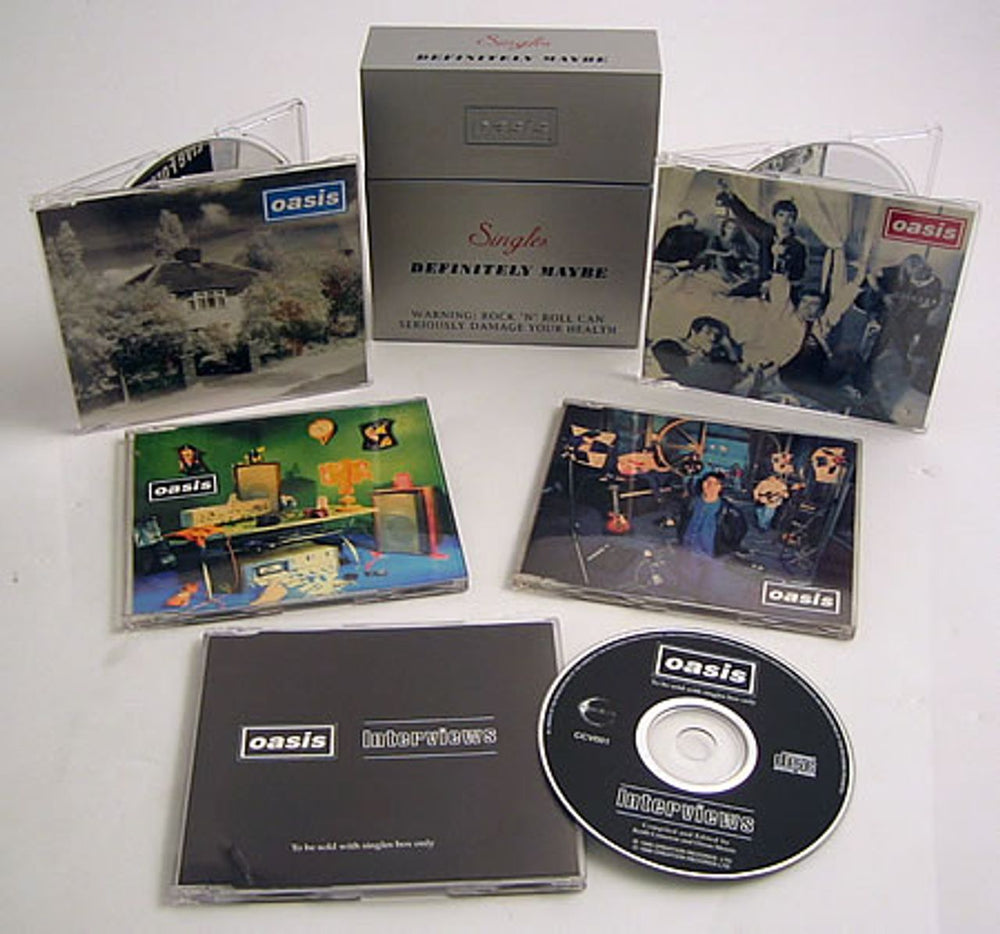 Oasis Singles - Definitely Maybe UK CD Single Box Set CREDM001