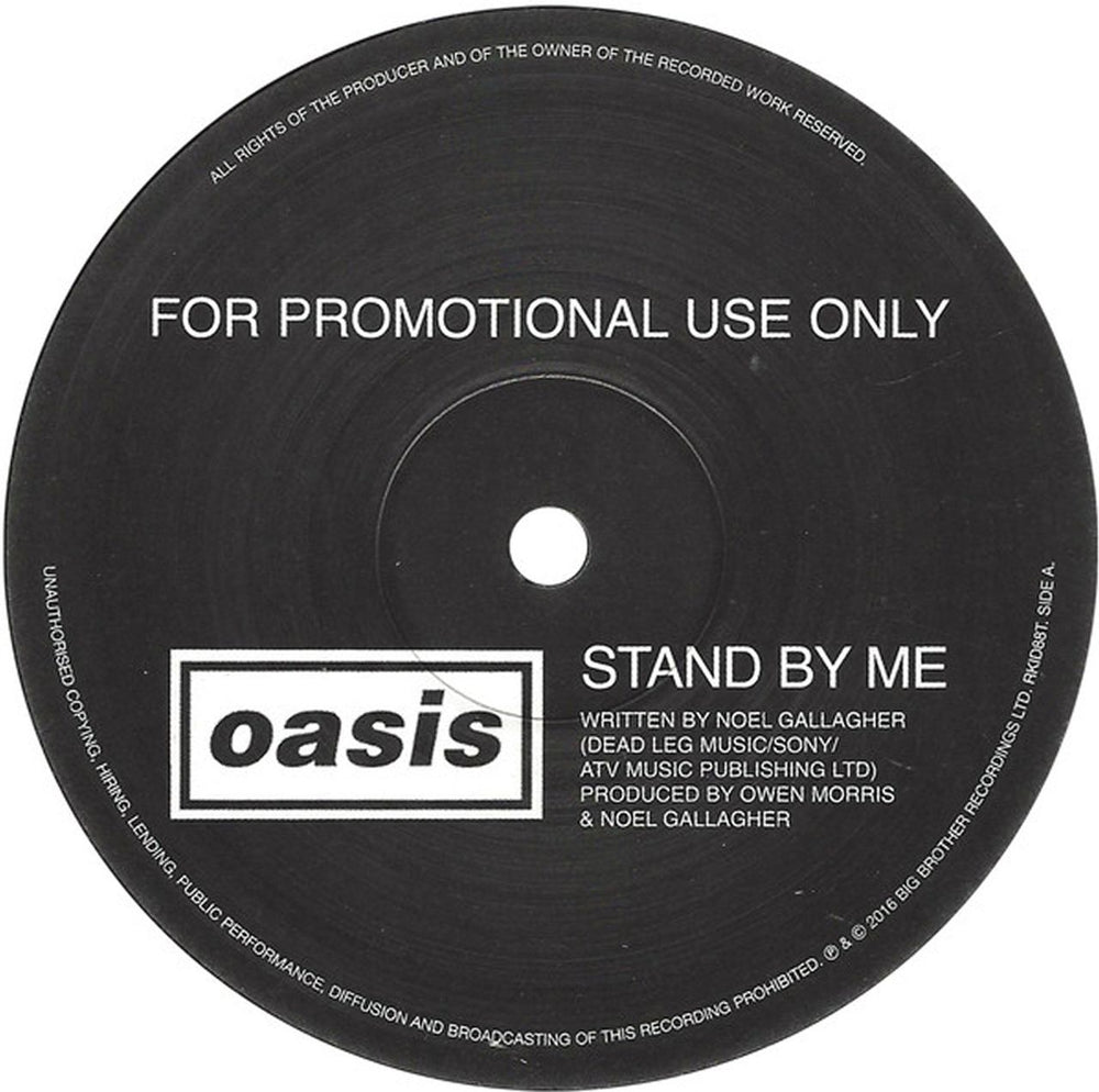 Oasis Stand By Me UK Promo 12" vinyl single (12 inch record / Maxi-single) RKID88T