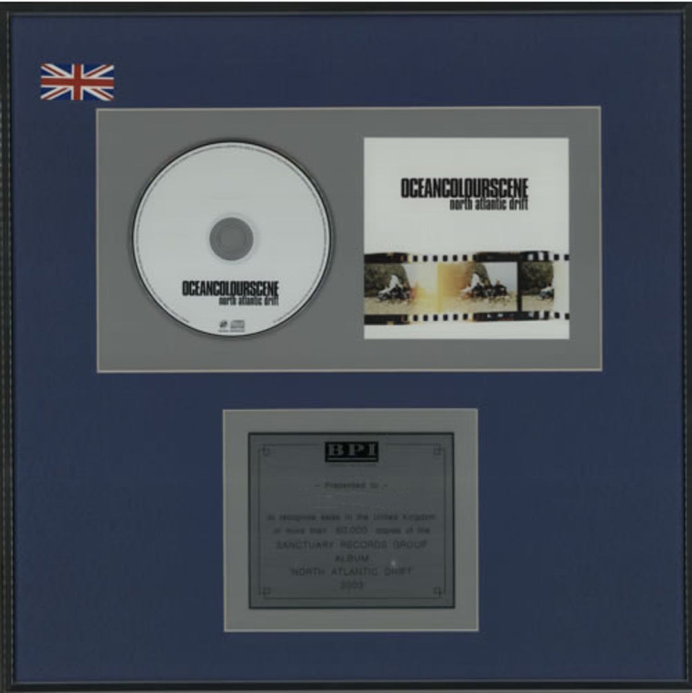 Ocean Colour Scene North Atlantic Drift UK award disc SILVER AWARD