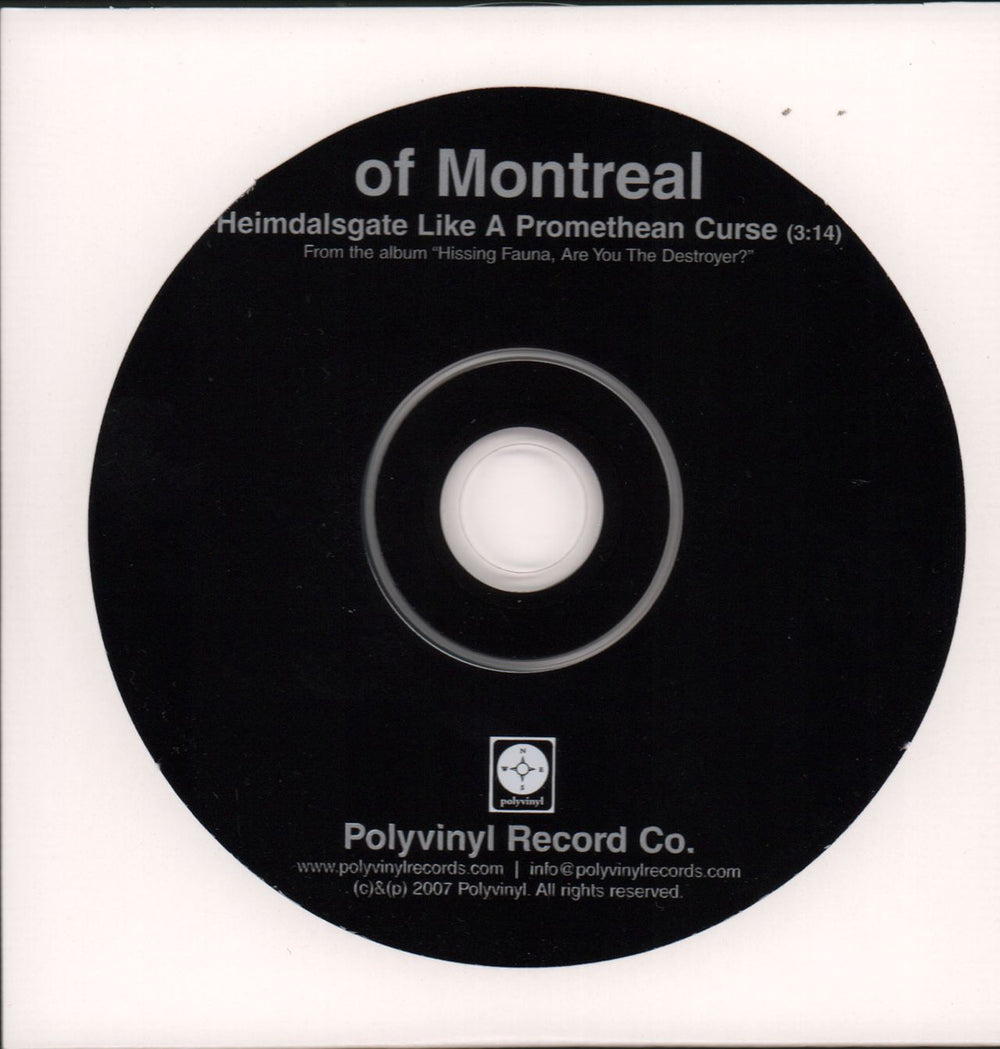 Of Montreal Heimdalsgate Like A Promethean Curse US Promo CD single (CD5 / 5")