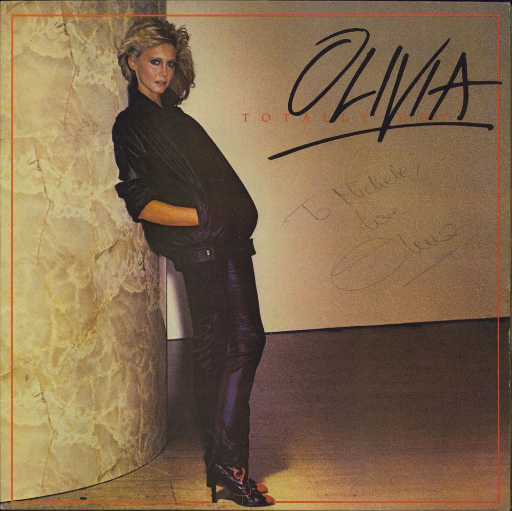 Olivia Newton John Totally Hot - Autographed UK vinyl LP album (LP record) EMA789