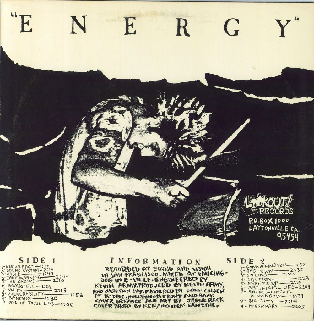 Operation Ivy Energy - 1st US vinyl LP album (LP record)