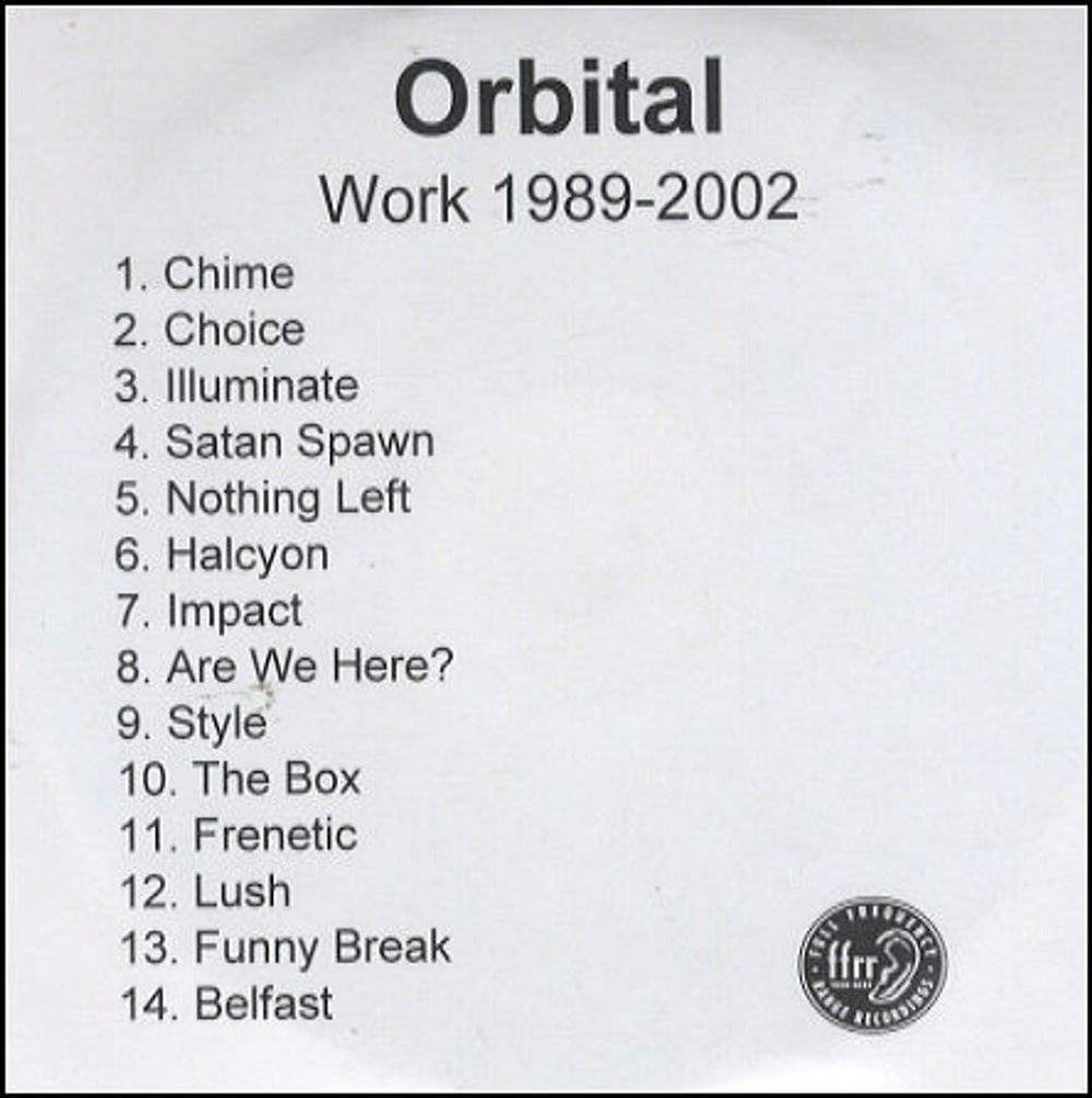 Orbital Work UK Promo CD-R acetate CD-R