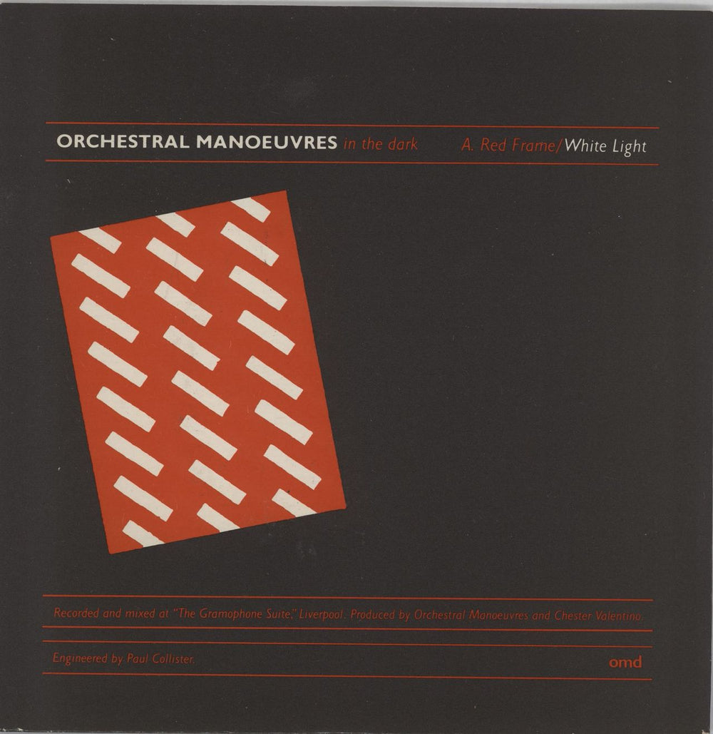 Orchestral Manoeuvres In The Dark Red Frame / White Light UK 7" vinyl single (7 inch record / 45) DIN6