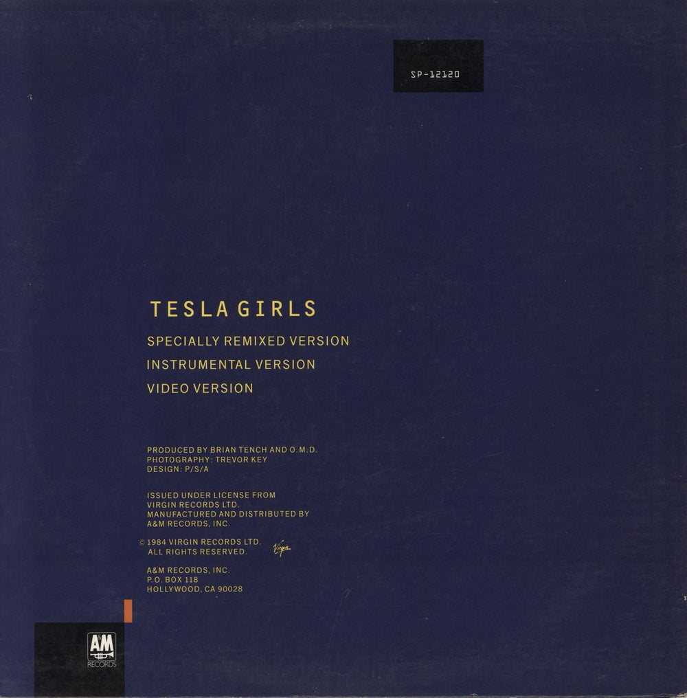 Orchestral Manoeuvres In The Dark Tesla Girls - VG US Promo 12" vinyl single (12 inch record / Maxi-single)