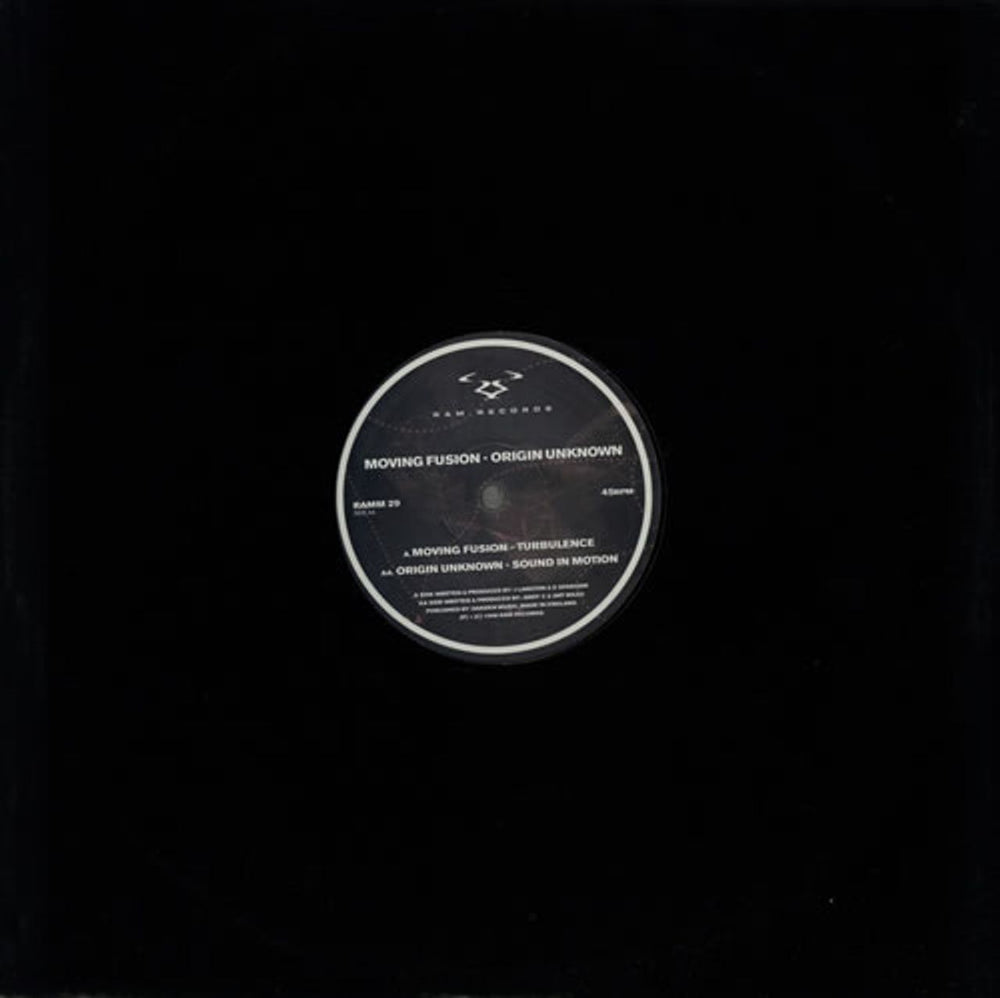 Origin Unknown Turbulence / Sound In Motion UK 12" vinyl single (12 inch record / Maxi-single) RAMM29