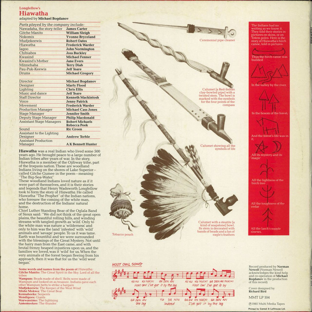 Original Cast Recording Hiawatha UK vinyl LP album (LP record)