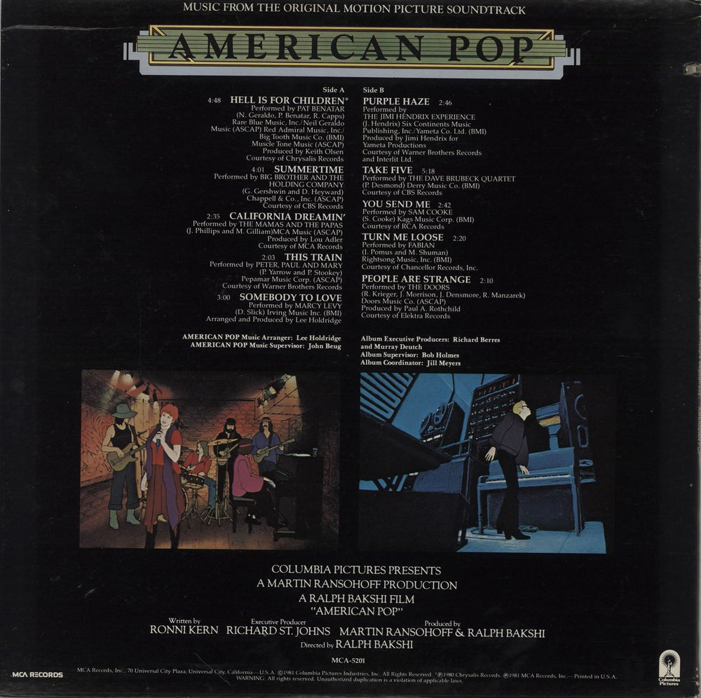 Original Soundtrack American Pop US vinyl LP album (LP record)