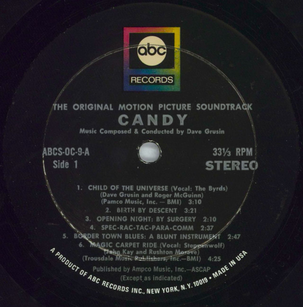 Original Soundtrack Candy US vinyl LP album (LP record) OSTLPCA818683