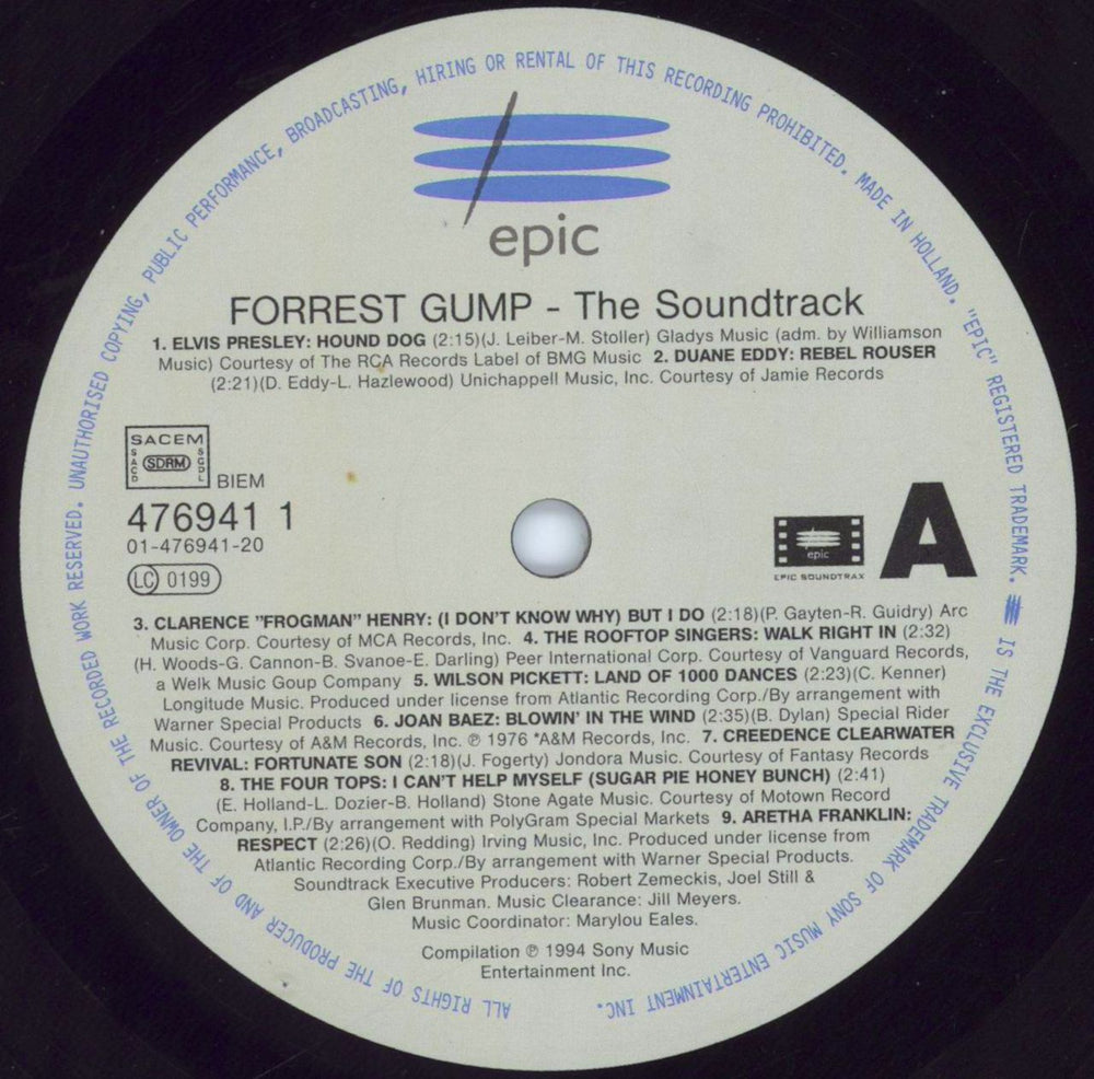 Original Soundtrack Forrest Gump Dutch 2-LP vinyl record set (Double LP Album) OST2LFO801896