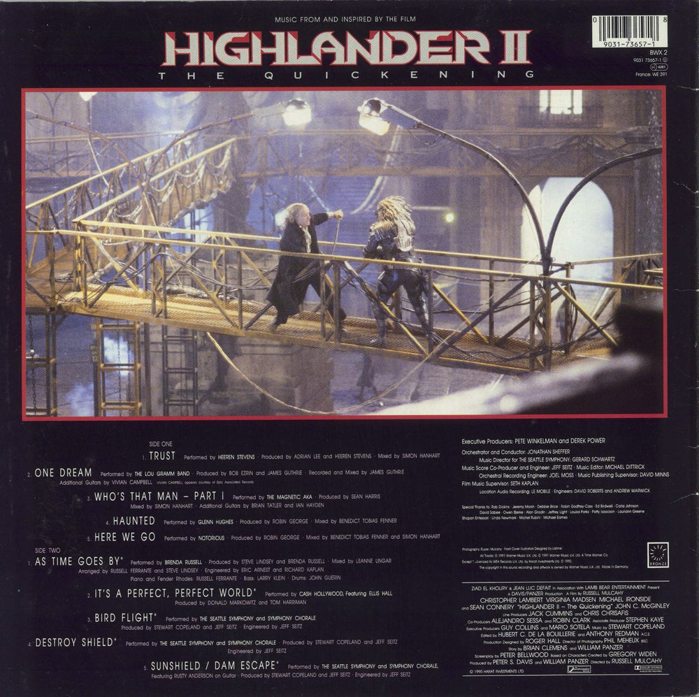 Original Soundtrack Highlander II - The Quickening German vinyl LP album (LP record) 090317365718