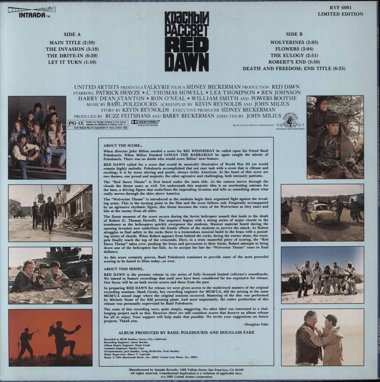 Original Soundtrack Red Dawn US Vinyl LP RareVinyl